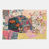 Floral Paper Collage Mixed Geschirrtuch (Horizontal)