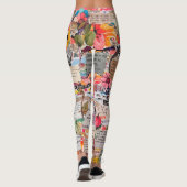 Floral Paper Collage Mixed Media Leggings (Rückseite)