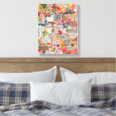 Floral Paper Collage Mixed Media Leinwanddruck (Insitu (Schlafzimmer))