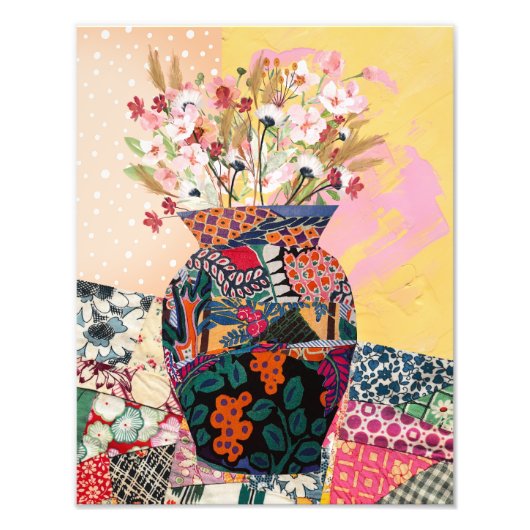 Floral Paper Collage Mixed Poster (Vorne)
