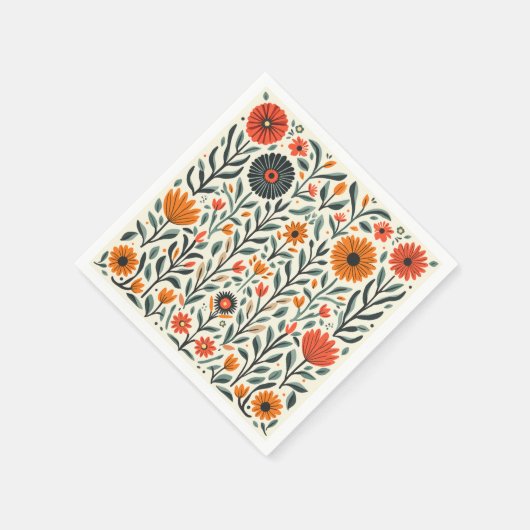 Floral Paper Napkin Serviette (Ecke)