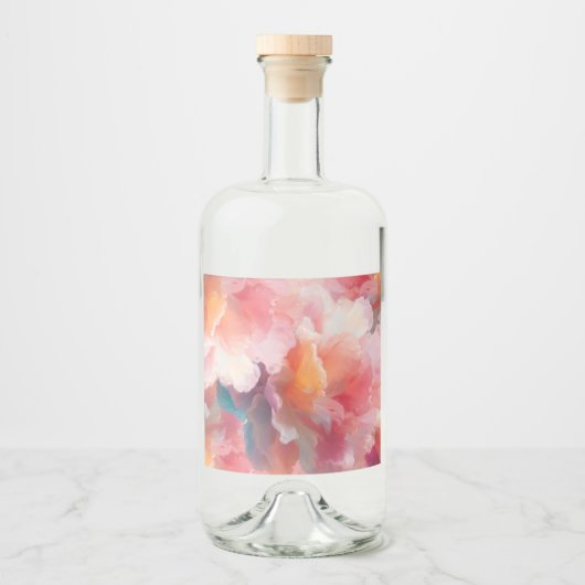 Floral Paper Plate Alkoholflaschenetikett (Vorderseite)