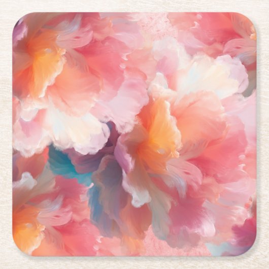 Floral Paper Plate Rechteckiger Pappuntersetzer (Vorderseite)