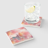 Floral Paper Plate Steinuntersetzer (Seitenansicht)