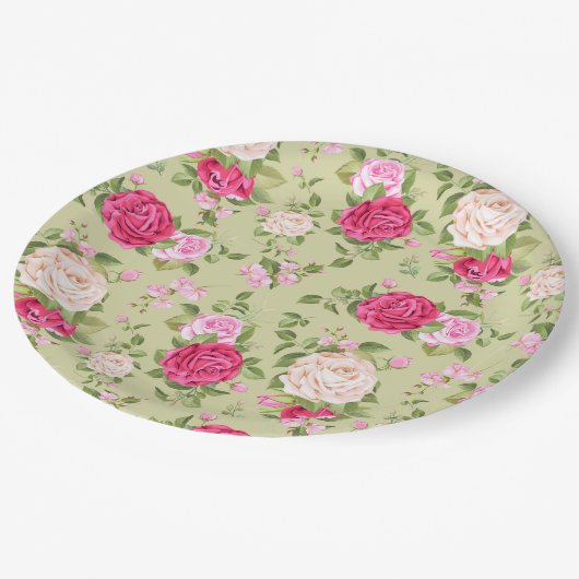 floral pappteller (Schrägansicht)