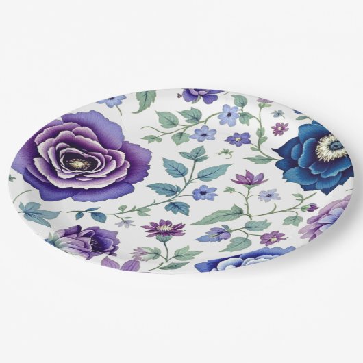 floral pappteller (Schrägansicht)