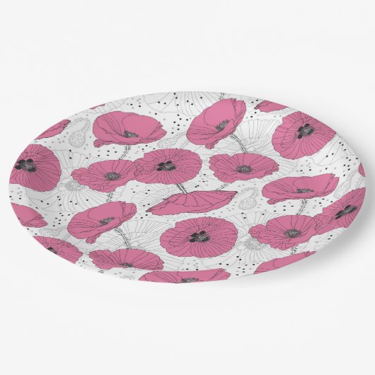 floral pappteller (Schrägansicht)