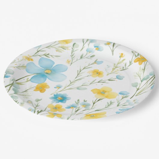 Floral Pappteller (Schrägansicht)