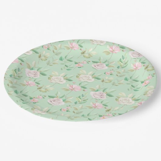 floral pappteller (Schrägansicht)