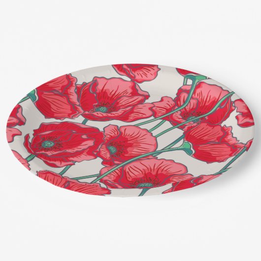 floral pappteller (Schrägansicht)