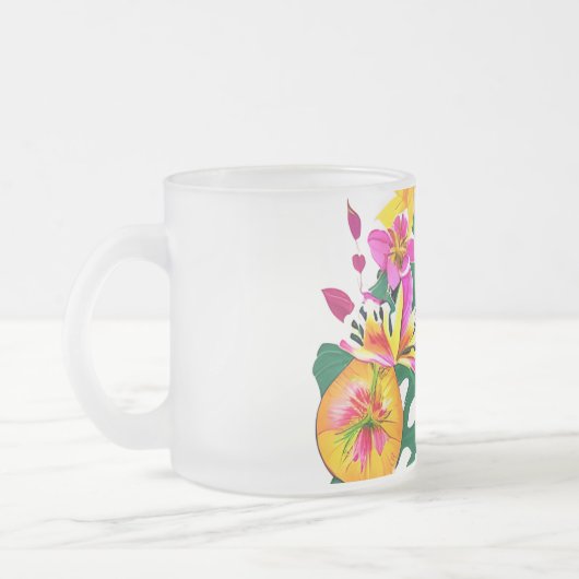 Floral Paradise Frosty Glass Tasse (Links)