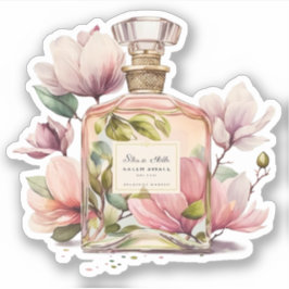 Floral Parfüm Flasche Aufkleber