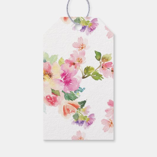 Floral Paris Eiffel Tower Birthday Party Gefallen Geschenkanhänger (Rückseite)