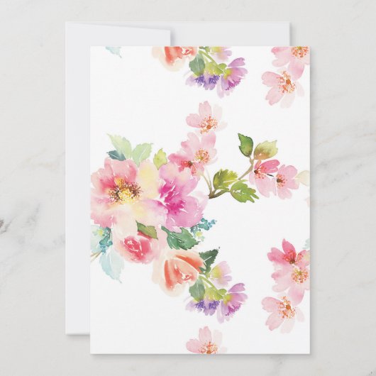 Floral Paris Eiffel Tower Bridal Dusche Einladung (Rückseite)