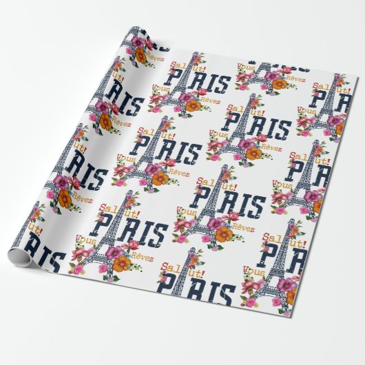 Floral Paris Geschenkpapier (Ungerollt)