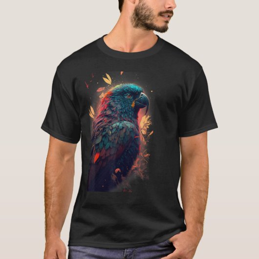 Floral Parrot Colourful Scarlet Macaw parrot bird  T-Shirt (Vorderseite)