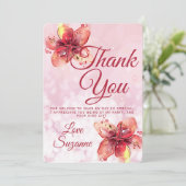 Floral Party Vielen Dank Lily Dankeskarte (Stehend Vorderseite)