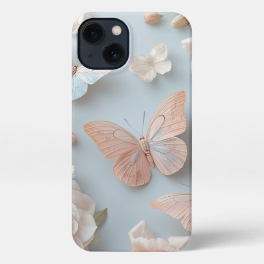 Floral Pastel Butterflies Phone Cover iPhone Hülle (Rückseite)