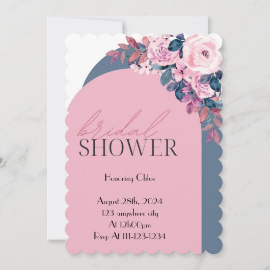 FLORAL PASTEL COLORS BRIDAL SHOWER INVITATION EINLADUNG (Vorderseite)