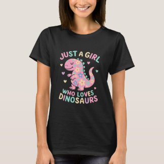 Floral Pastel Dinosaur Girl Design - Niedlich T-Re T-Shirt