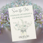 Floral Pastel Dusty Blue und Lavender Save The Date