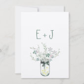 Floral Pastel Dusty Blue und Lavender Save The Date (Rückseite)