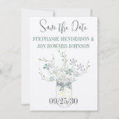 Floral Pastel Dusty Blue und Lavender Save The Date (Vorderseite)