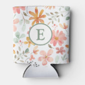 Floral Pastel Elegant Initial Can Cooler Dosenkühler (Vorderseite)