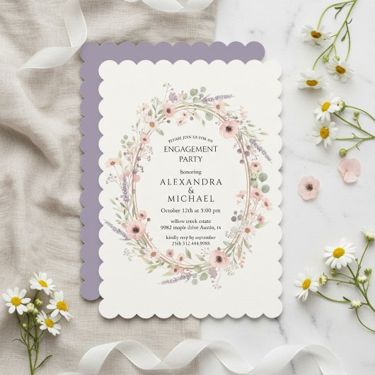 Floral Pastel Engagement Party Invitation Einladung