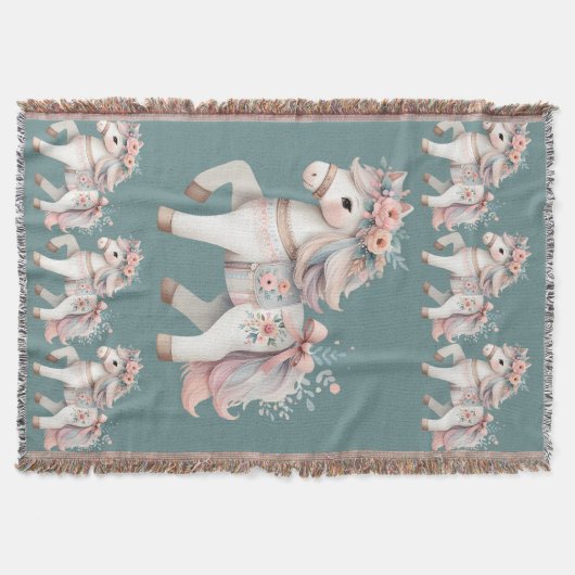 Floral Pastel Horse Fantasy Illustration Decke (Vorderseite)