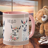 Floral Pastel Niedlich Llama Alpaca Tasse