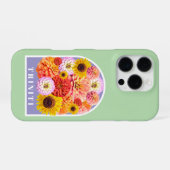 Floral Pastel Sage Green Custom Name Wildflowers iPhone Hülle (Rückseite (Horizontal))