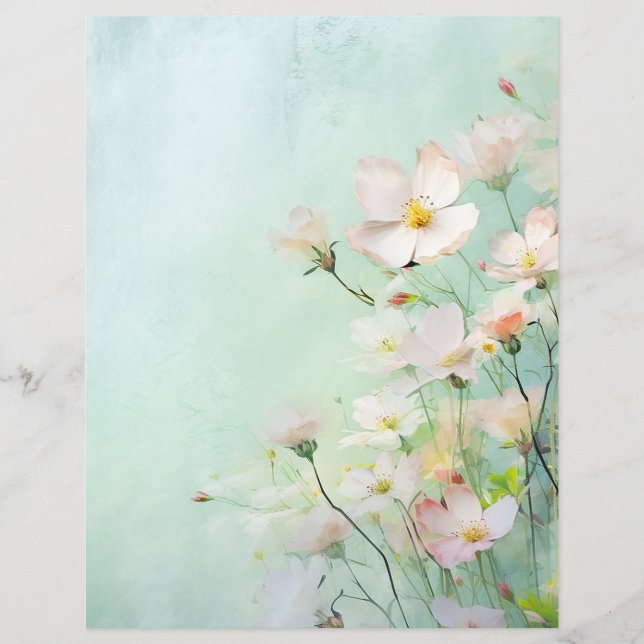 Floral Pastel Scrapbooking Papier (Vorderseite)