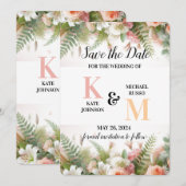 Floral Pastel Simple Save The Date (Vorne/Hinten)