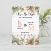 Floral Pastel Simple Save The Date (Stehend Vorderseite)