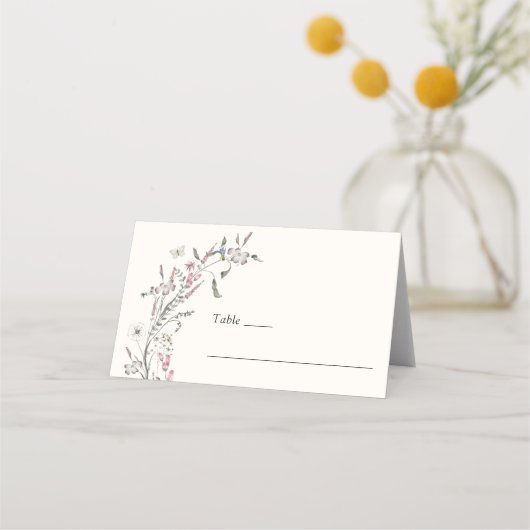 Floral Pastel Wedding Platzkarte (Vorderseite)