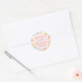 Floral Pastel Whimsical Elegant Wedding Runder Aufkleber (Umschlag)