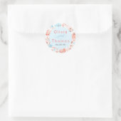 Floral Pastel Whimsical Elegant Wedding Runder Aufkleber (Tasche)