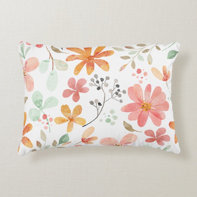 Floral Pastell Muster Ruhe Dekokissen (Vorderseite)