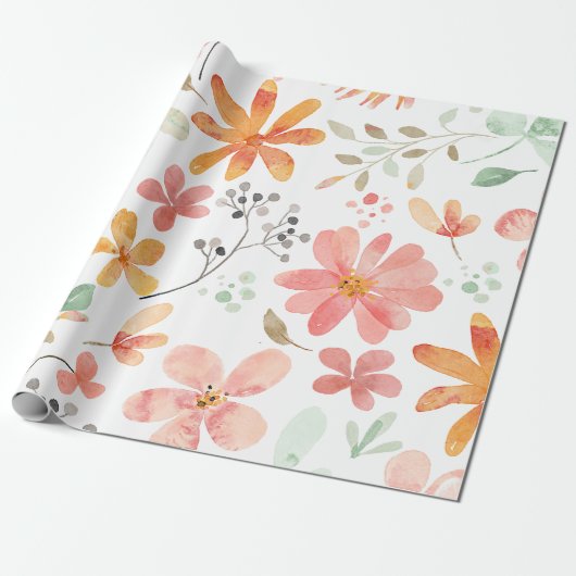 Floral Pastell Muster Ruhe Geschenkpapier (Ungerollt)