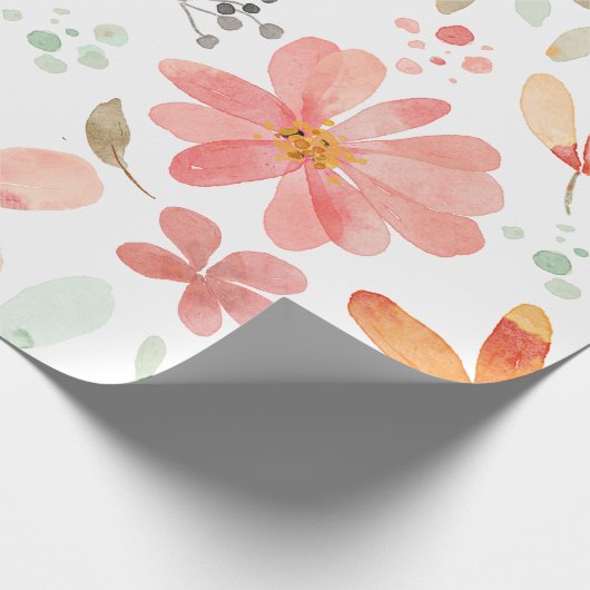Floral Pastell Muster Ruhe Geschenkpapier (Ecke)