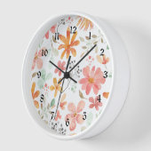Floral Pastell Muster Ruhe Uhr (Winkel)