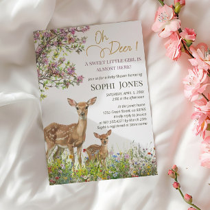 Floral Pastell-Wald-Reh-Baby-Shower-Einladung Einladung