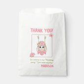 Floral pastellrosa Ballerina Bunny Danke Geschenktütchen (Vorderseite)