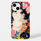 Floral Patchwork Cat Case-Mate iPhone Hülle (Rückseite)