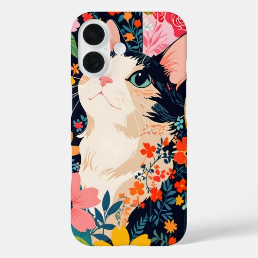 Floral Patchwork Cat Case-Mate iPhone Hülle (Rückseite)