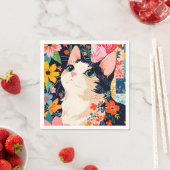 Floral Patchwork Cat Serviette (Beispiel)