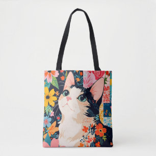 Floral Patchwork Cat Tasche