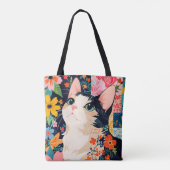 Floral Patchwork Cat Tasche (Rückseite)
