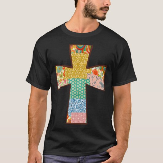 Floral Patchwork Cross T-Shirt (Vorderseite)